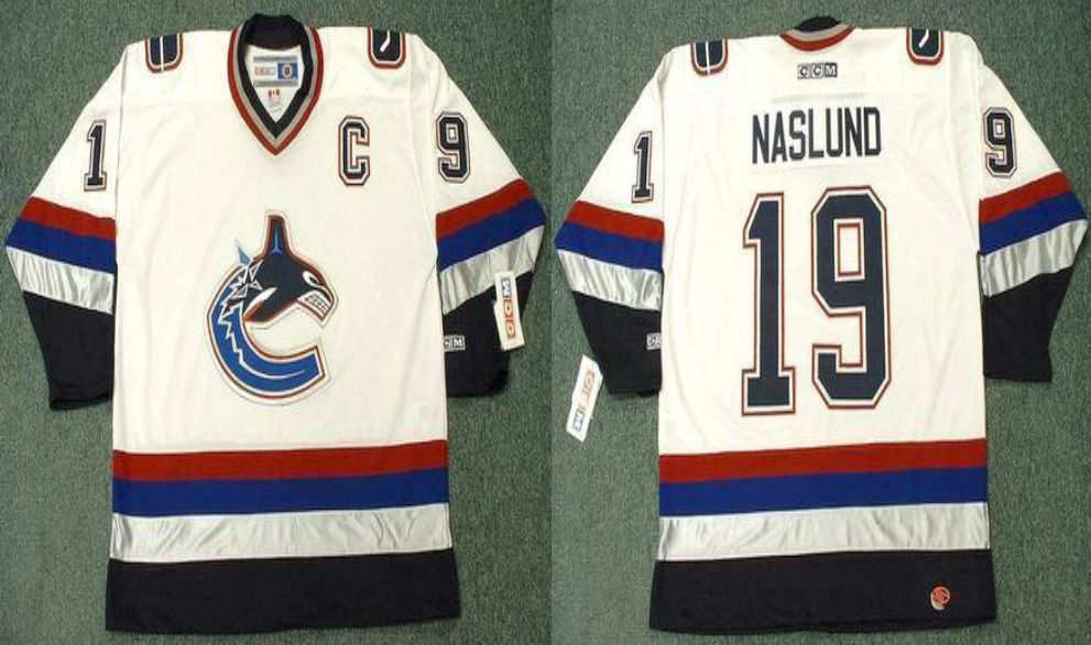 2019 Men Vancouver Canucks #19 Naslund White CCM NHL jerseys->vancouver canucks->NHL Jersey